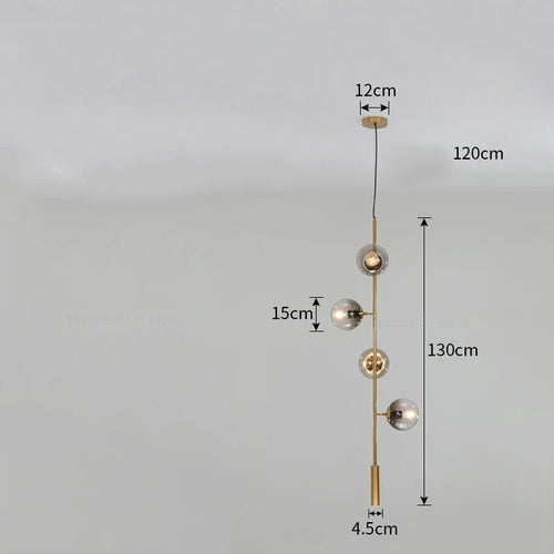 Moderne nordische Pendelleuchte aus Glas für das Wohnzimmer - vue 17 sur 16