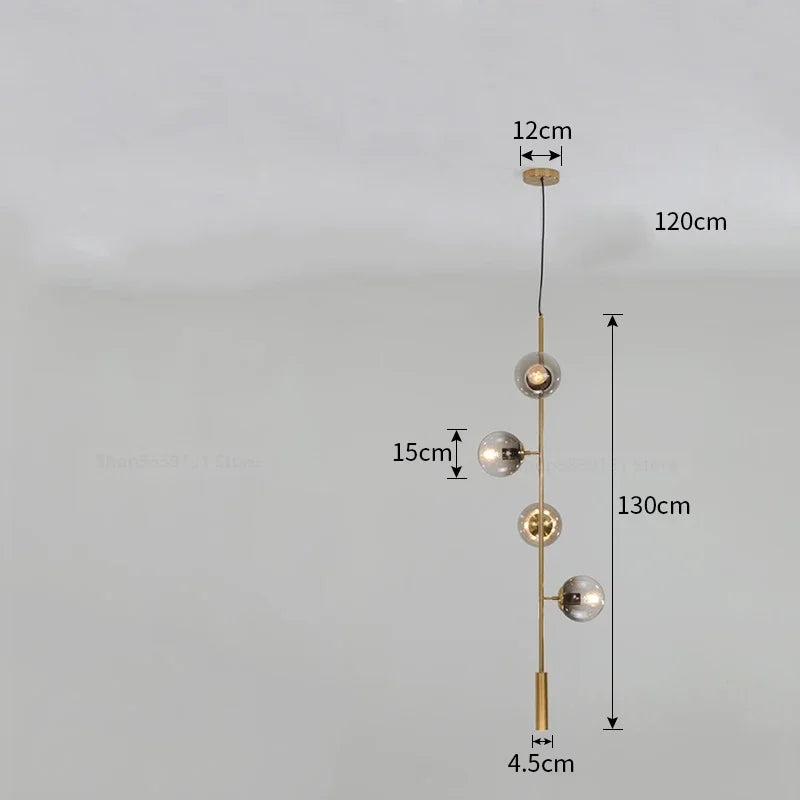 Moderne nordische Pendelleuchte aus Glas für das Wohnzimmer - vue 16 sur 16