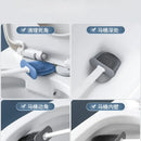 ensemble brosse de toilette silicone avec support mural pour salle de bain