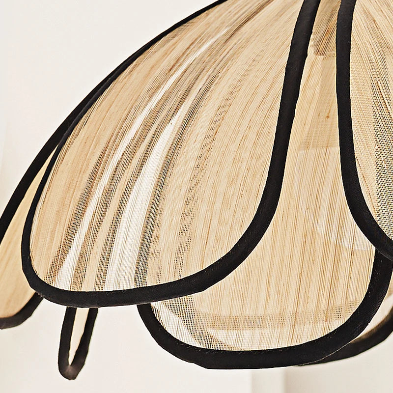 Applique murale japonaise en forme de pétales de rotin Wabi Sabi - vue 6 sur 6