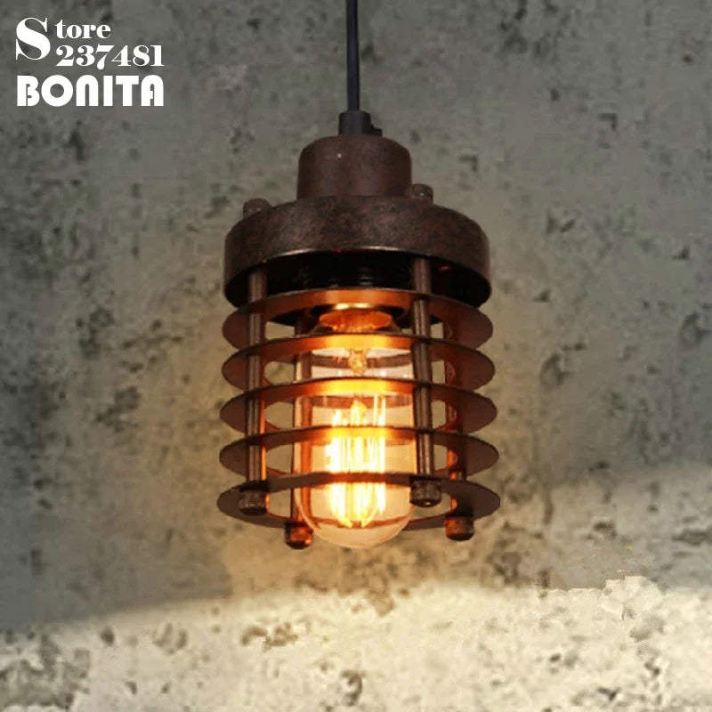 suspension vintage style industriel nordique en fer - vue 5 sur 7