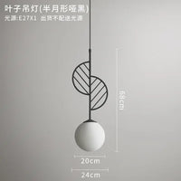 suspension modernes en fer macaron led boule de verre