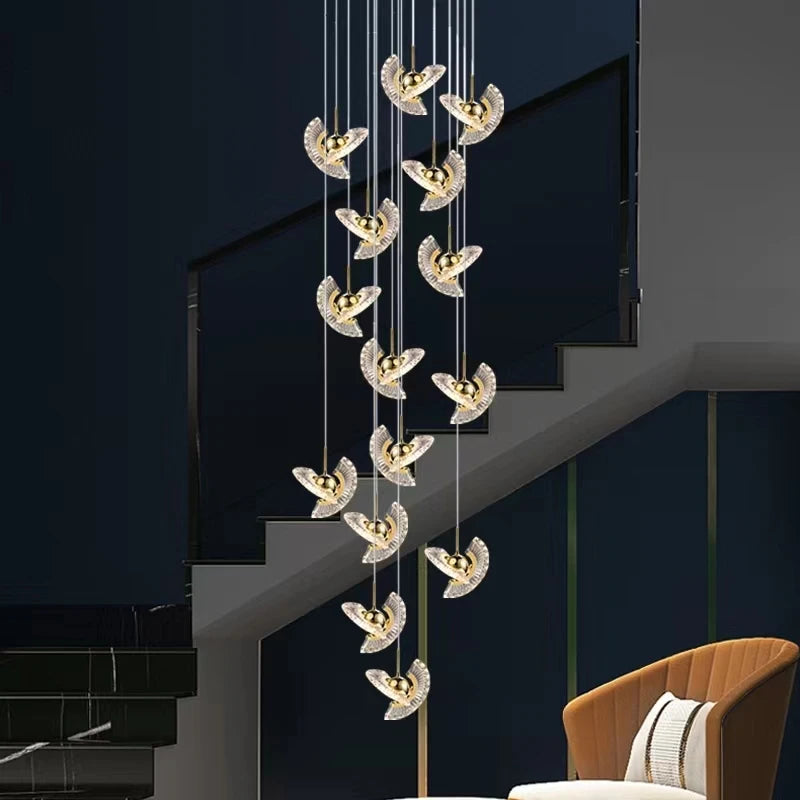 suspension à led pour escalier design créatif et rotatif - vue 5 sur 16
