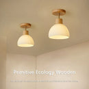 LED-Deckenleuchte Holz Glas für Flur, Korridor, Garderobe, Balkon, nordisches Design