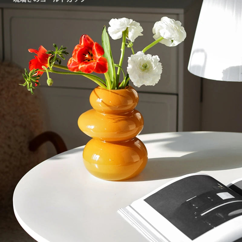 vase médiéval pour arrangement floral en verre élégant - vue 6 sur 8