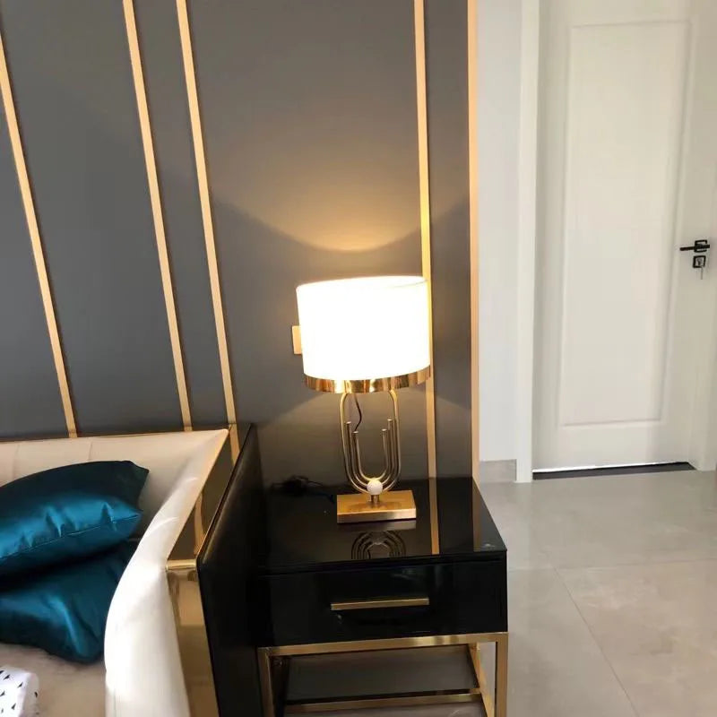 lampe à poser postmoderne en titane brossé pour décoration intérieure - vue 5 sur 7