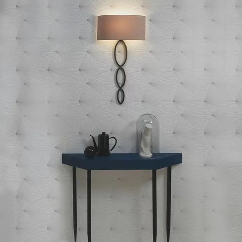Wandleuchte Caserta Kreis Design aus Stoff für stilvolle Innendekoration - vue 4 sur 15