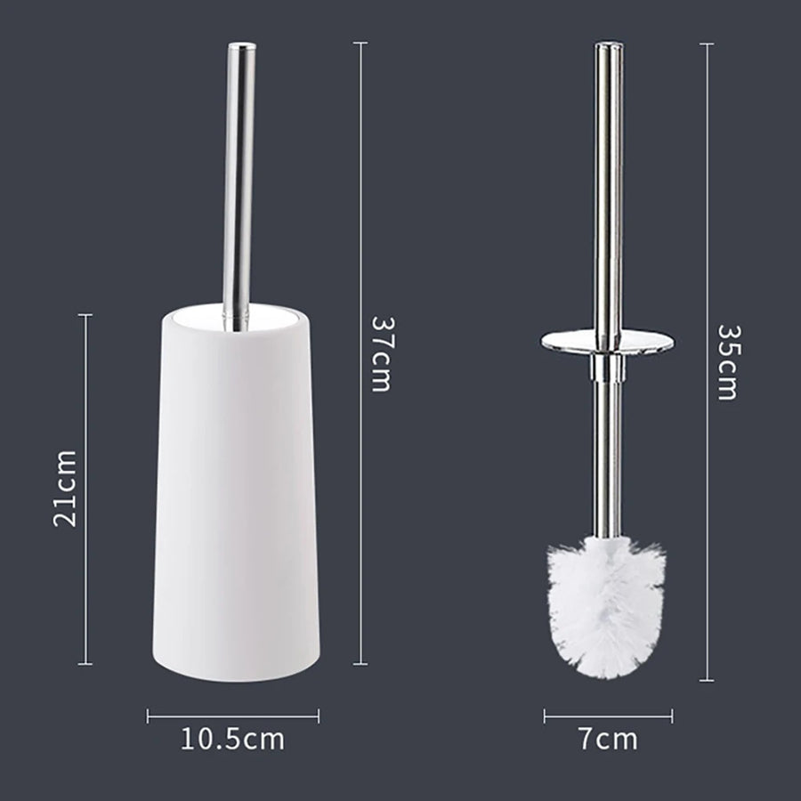 1pcs Toilet Brush and Holder, 304 Stainless Steel Long Handle, Toilet Bowl Brush for Bathroom Toilet-Ergonomic, Elegant, Durable