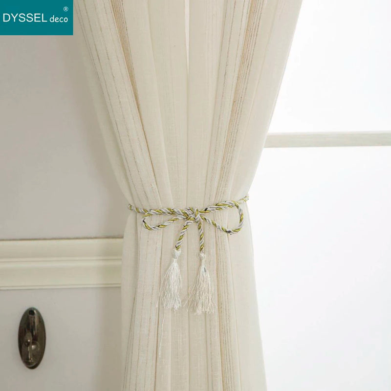 Voilage rideau rayures style americain salon chambre moderne