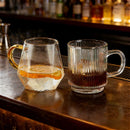 Verres cocktail design verre transparent style moderne rainuré