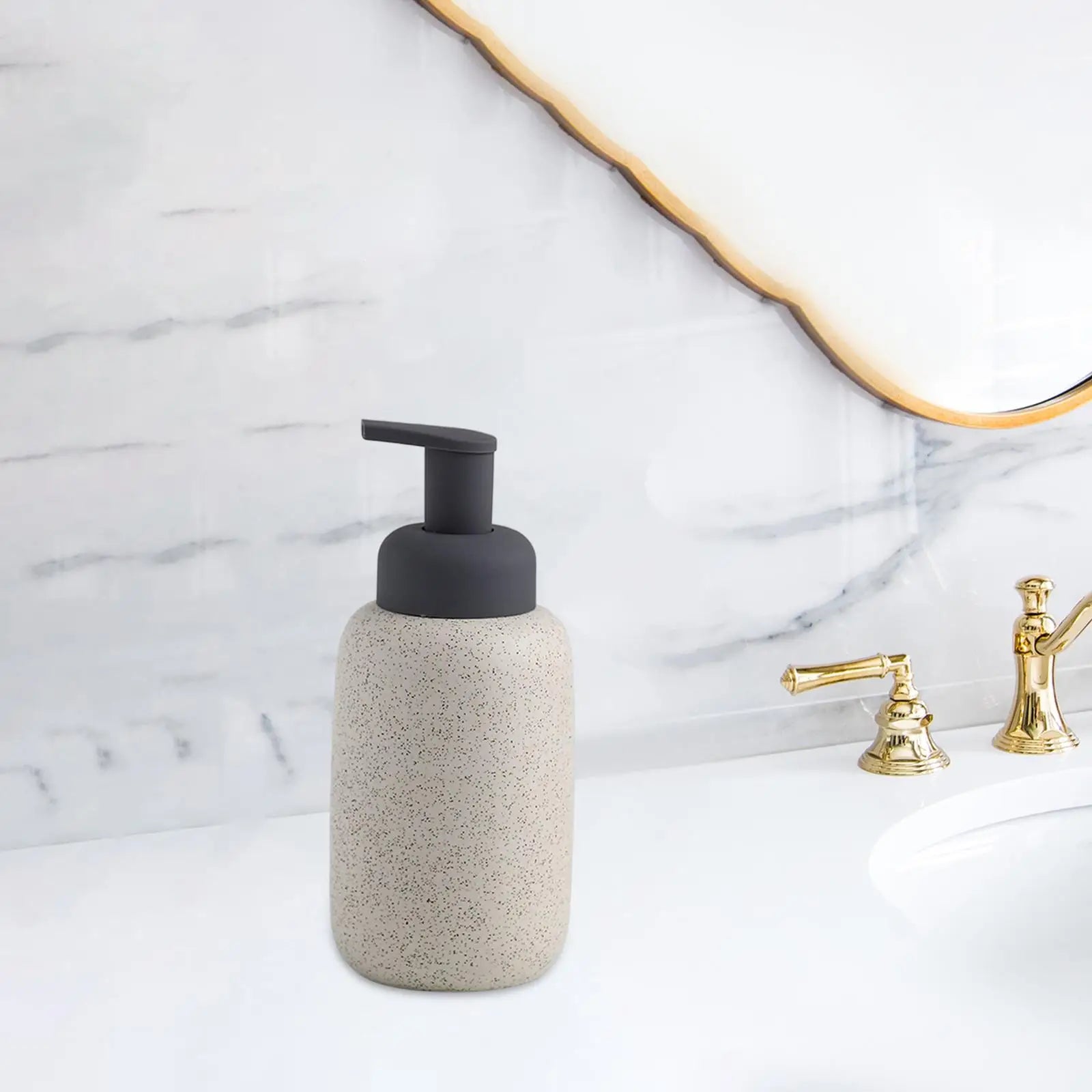 distributeur de savon liquide en céramique réutilisable pour salle de bain - vue 10 sur 12