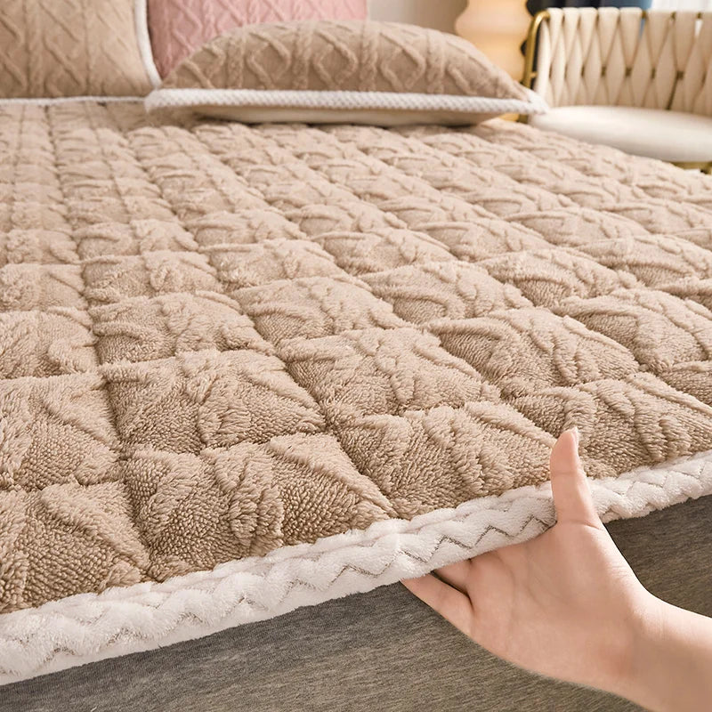 surmatelas doux hiver en velours agneau pour étudiants - vue 12 sur 12