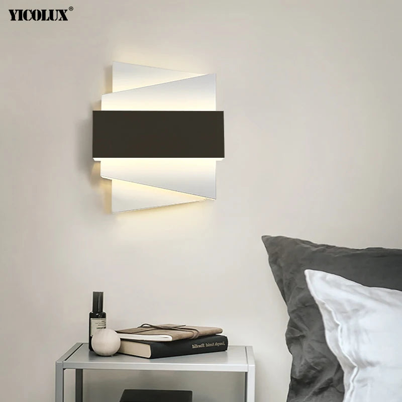 applique muraleGradation Simple noir blanc carré nouveau moderne LED salon salle à manger chambre chevet allée Hall lumières éclairage intérieur