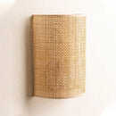 Wandleuchte aus Rattan im asiatisch-minimalistischen Stil mit Schalter