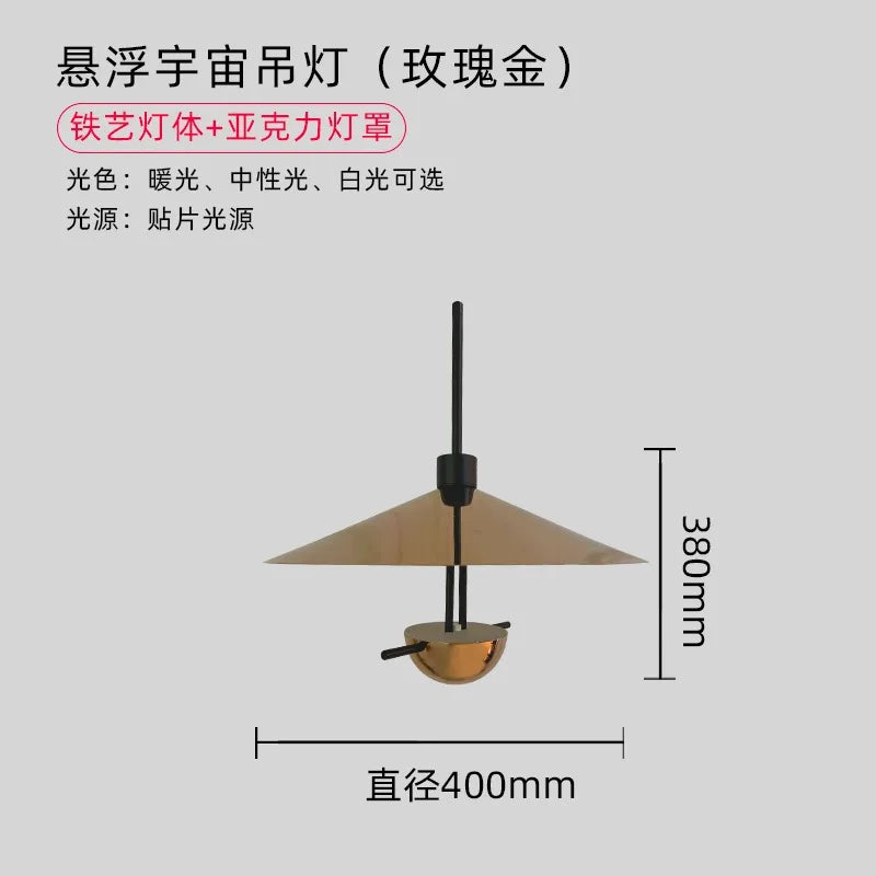 Dekorative minimalistische Pendelleuchte im Ufo-Design für verschiedene Räume