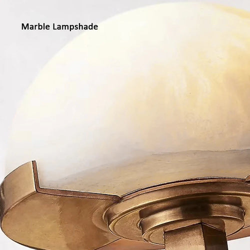 applique murale vintage double demi boule led marbre