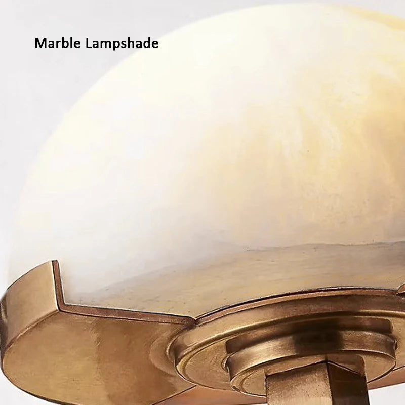 applique murale vintage double demi boule led marbre - vue 7 sur 9