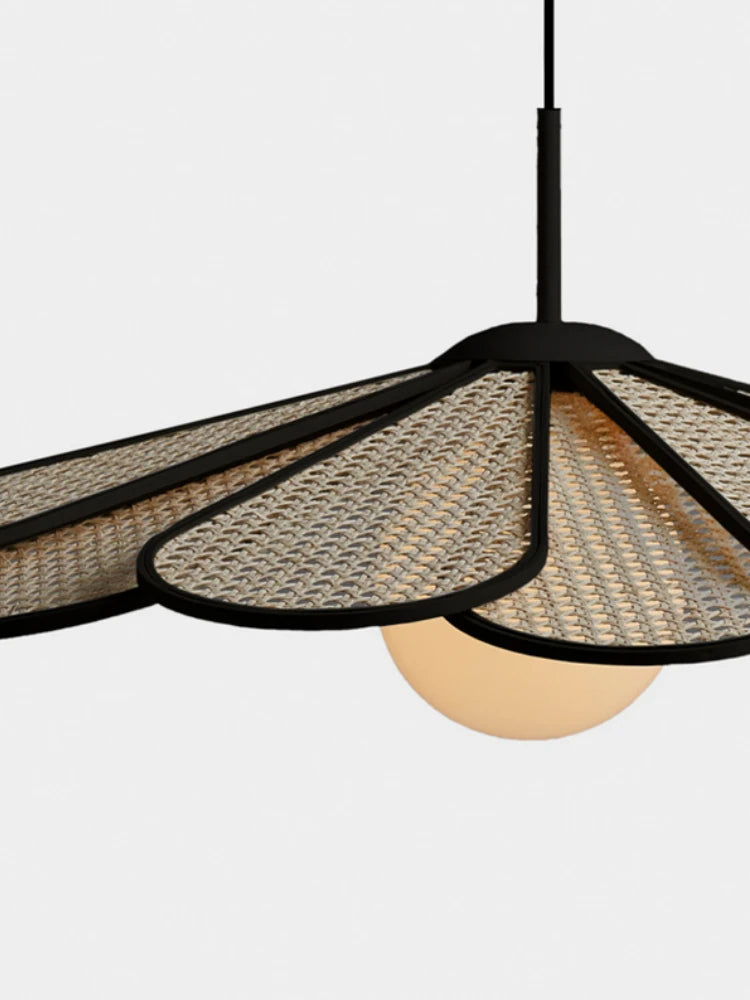 lustre créatif en rotin style japonais moderne et nordique - vue 6 sur 8