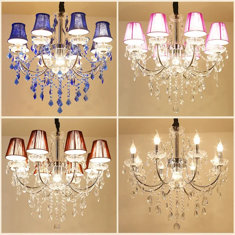 Lustre en cristal en fer forgé de pays - vue 5 sur 5