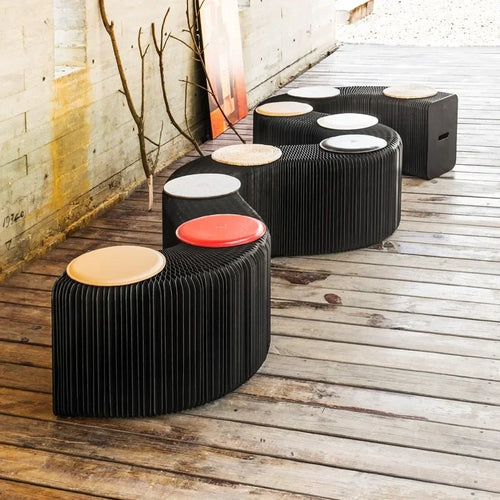 Creative and Environmentally Friendly Folding Retractable Low Stool, Fashionable Bench, Home and Restaurant, Paper Folding Chair - vue 18 sur 22