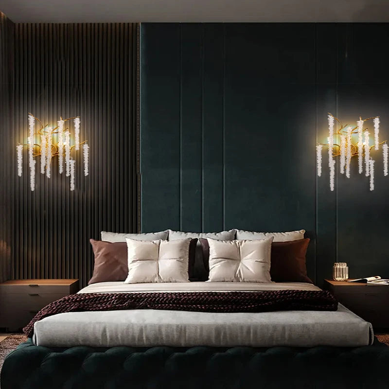 Moderne LED-Wandleuchte im Art-déco-Design mit Kirschblütenzweigen - vue 3 sur 10