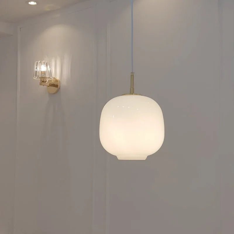 lampe led suspendue en verre nordique en fer pour intérieur décoratif - vue 5 sur 8