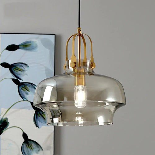 Nordische Pendelleuchte aus Glas mit LED, moderne Dekoration - vue 2 sur 9