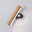 LED-Wandleuchte aus abgerundetem Holz, drehbar