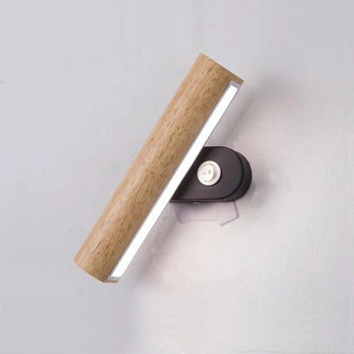 LED-Wandleuchte aus abgerundetem Holz, drehbar - vue 6 sur 8