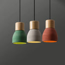 lampe led suspendue style nordique vintage en béton et bois