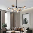 sandyha moderne led lustre en verre moléculaire de luxe