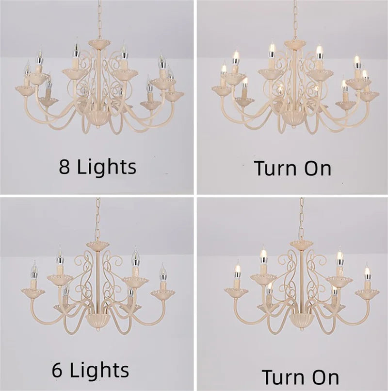 lustre rétro en fer forgé style campagnard américain pour décoration intérieure - vue 4 sur 12