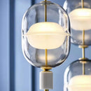 Nordische Pendelleuchte aus Glas mit Deckenleuchte aus Marmor und Metall