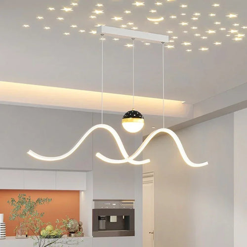 Minimalistischer nordischer Kronleuchter mit kreativem Sternenhimmel-Lichteffekt - vue 4 sur 10