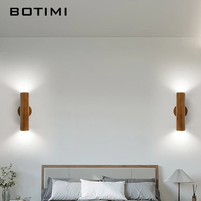applique murale bâton bois nordique brillant bâtir vers bas - vue 7 sur 8