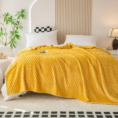 plaid à carreaux moelleux pour canapé et lit