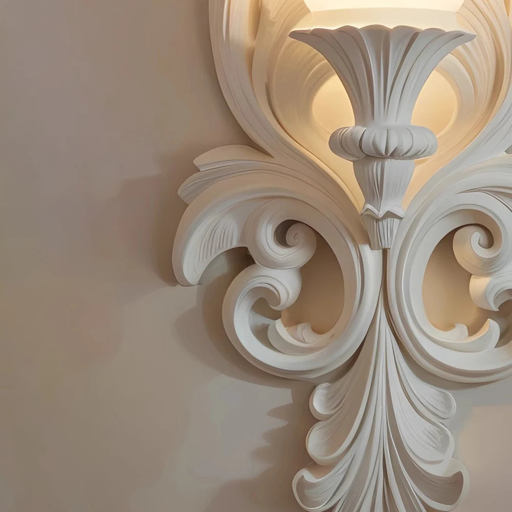 applique murale rétro française sculptée luminaire nordique de luxe décoratif - vue 4 sur 7
