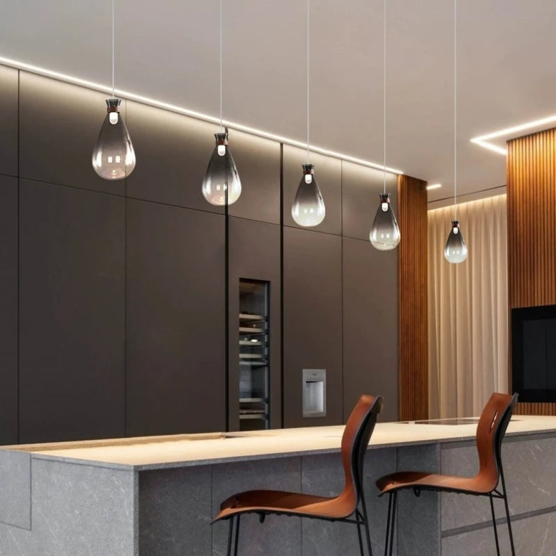 lustre moderne en verre design pour décoration intérieure élégante - vue 6 sur 9