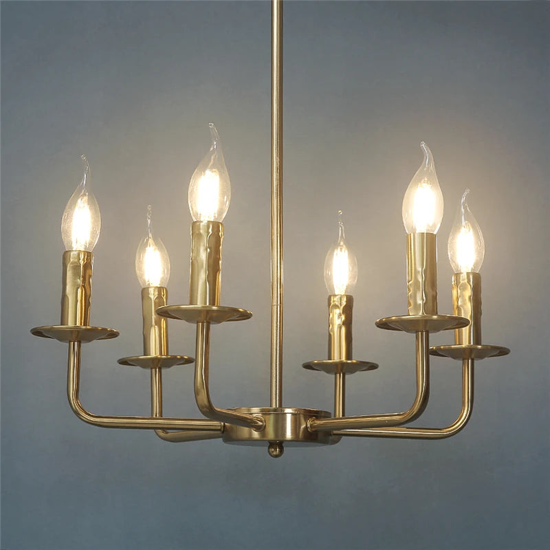 lustre moderne en fer design bougie à led créatif et luxueux - vue 5 sur 8