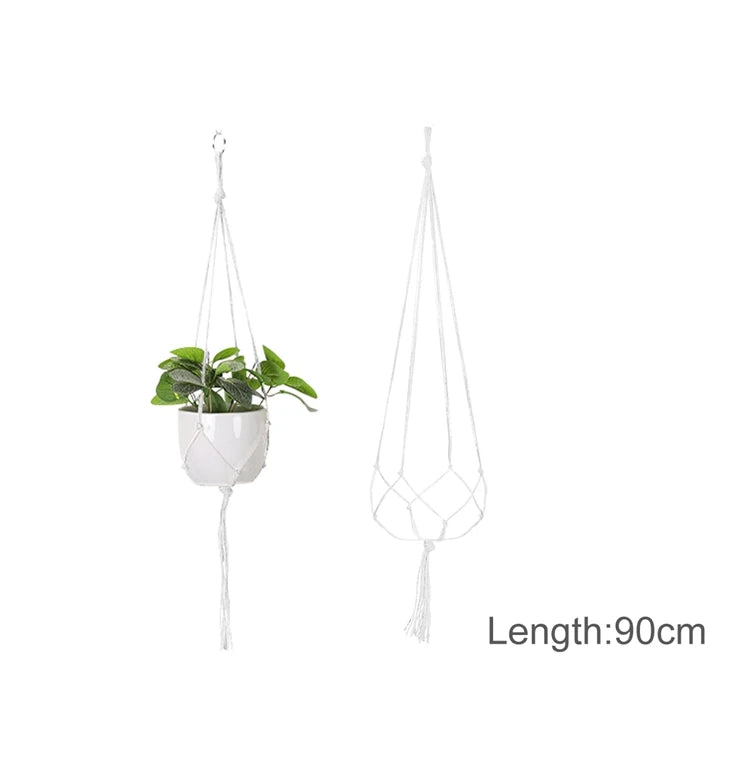 paniers suspendus en macramé pour plantes décoratives à accrocher - vue 19 sur 19
