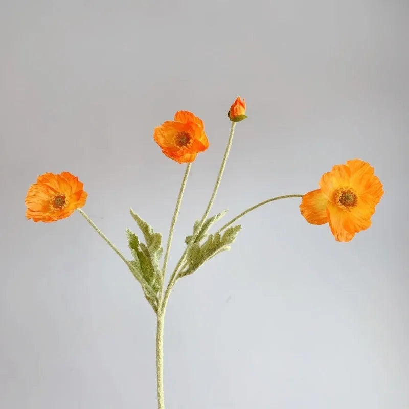 bouquet de fleurs artificielles pavot pour décoration maison jardin fête - vue 26 sur 26