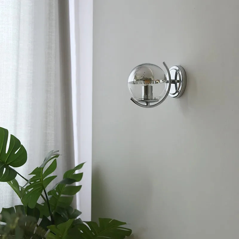 applique murale moderne minimaliste en argent à bulles en verre - vue 7 sur 7