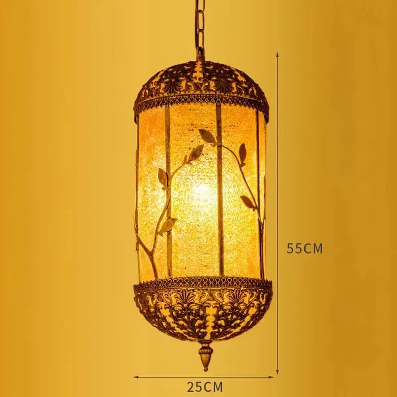 lustre suspendu asiatique décoratif pour intérieur bohème - vue 8 sur 18