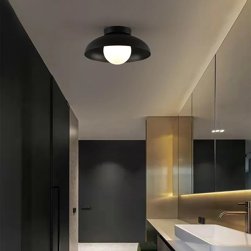 Plafonnier design moderne abat-jour arrondi - vue 5 sur 8