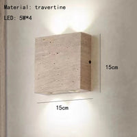 applique murale led en pierre naturelle 3000k lampe d'ambiance