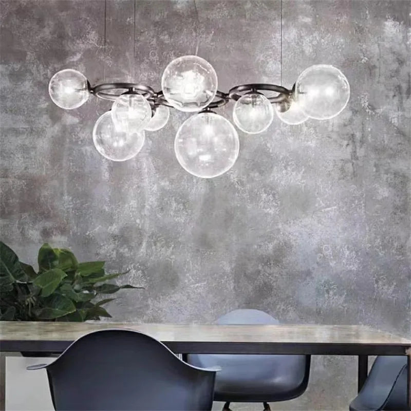lustre à bulles de verre nordique pour décoration intérieure - vue 5 sur 18