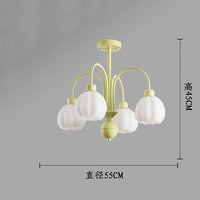 lustre en verre style nordique avec abat-jour citrouille pour décoration maison