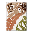 Tableau vase monstera en terre cuite décoration murale abstraite nordique