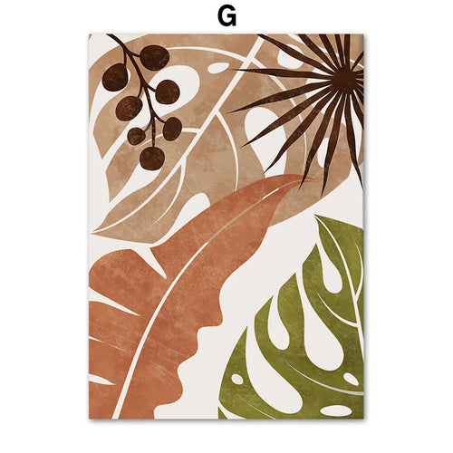Tableau vase monstera en terre cuite décoration murale abstraite nordique - vue 15 sur 15