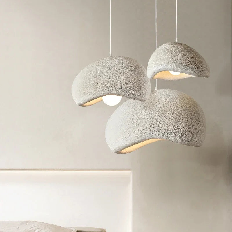 suspension led wabi-sabi nordique en résine pour café loft - vue 4 sur 29